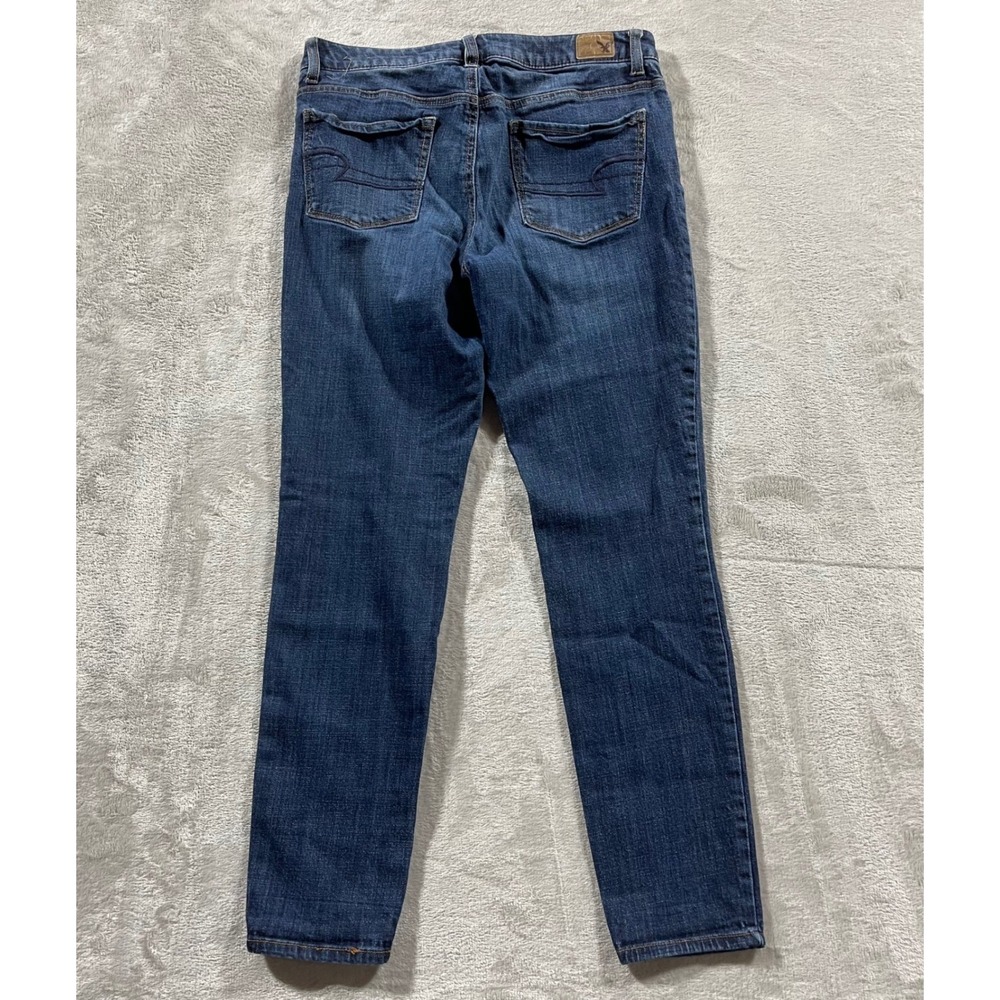 American‎ Eagle Jeans Women 10 Hi-Rise Skinny Stretch Blue - Picture 2 of 11